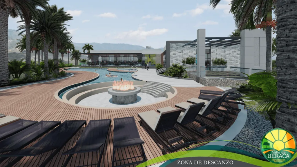 Zona de descanso con piscina en Valle de Beraca